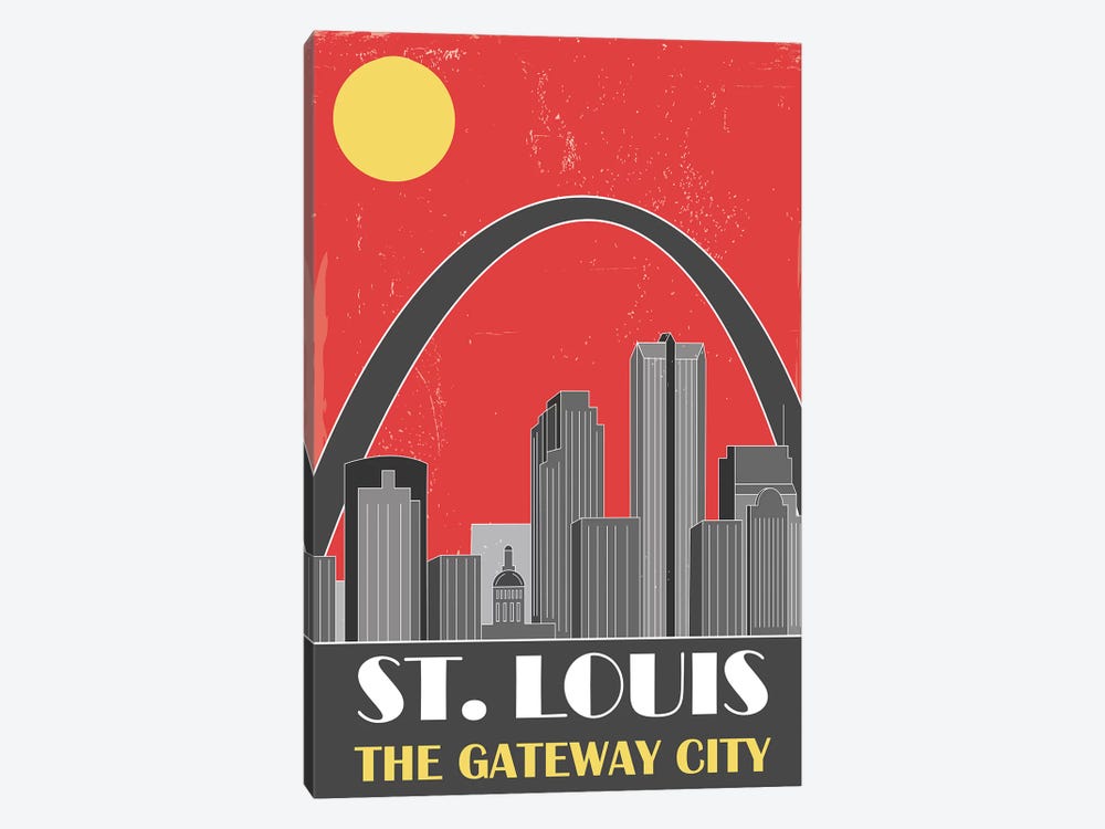 St. Louis, Red by Fly Graphics 1-piece Canvas Artwork