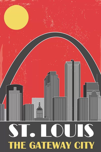 Arches: St. Louis, Red by Fly Graphics