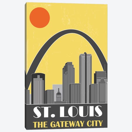 St. Louis, Yellow Canvas Print #FLY47} by Fly Graphics Canvas Print