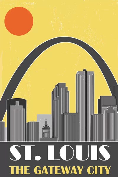 Arches: St. Louis, Yellow by Fly Graphics