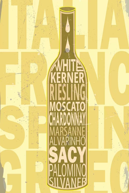 White Wines by Fly Graphics canvas print