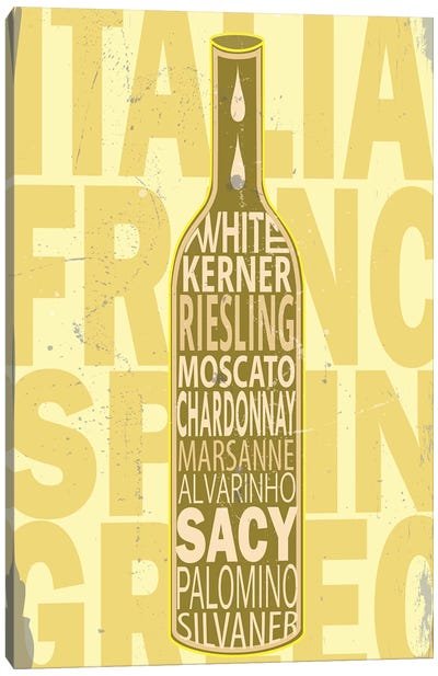 White Wines Canvas Art Print - Fly Graphics