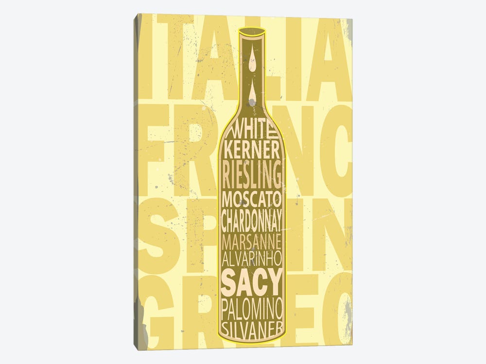 White Wines by Fly Graphics 1-piece Canvas Art
