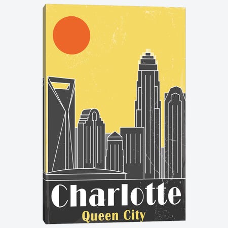 Charlotte, Yellow Canvas Print #FLY4} by Fly Graphics Canvas Artwork