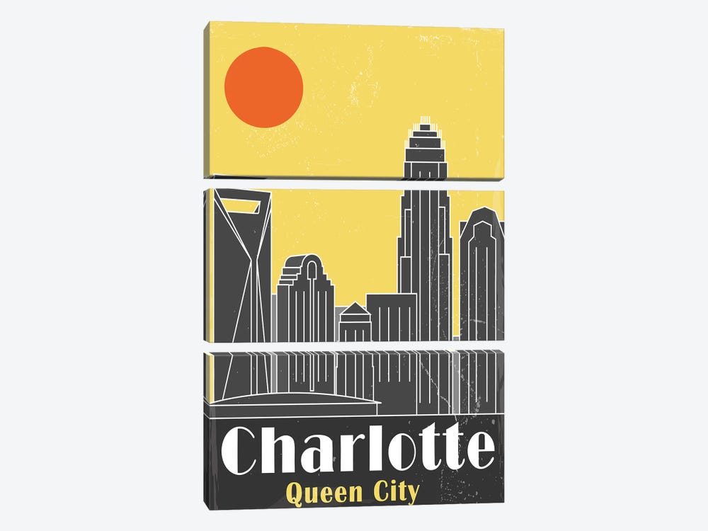 Charlotte, Yellow by Fly Graphics 3-piece Canvas Art