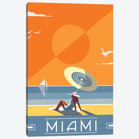 Miami Canvas Print #FLY50} by Fly Graphics Art Print