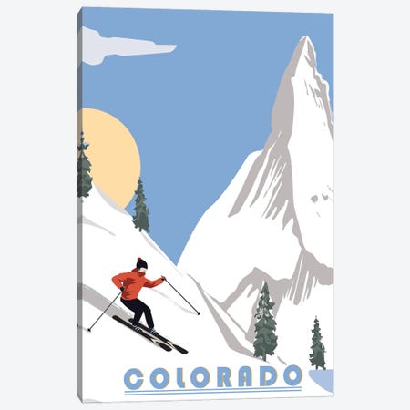Skiing in Colorado Canvas Print #FLY55} by Fly Graphics Canvas Art