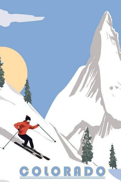 Skiing: Skiing in Colorado by Fly Graphics