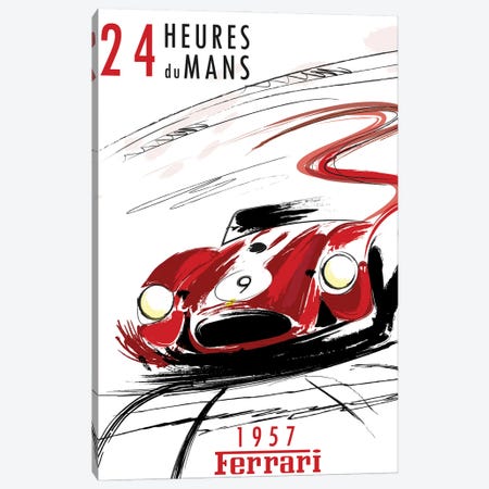 Ferrari 24 Hr Le Mans Canvas Print #FLY57} by Fly Graphics Canvas Artwork