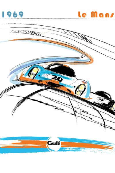 Office: Porsche 24 Hr Le Mans Art by Fly Graphics