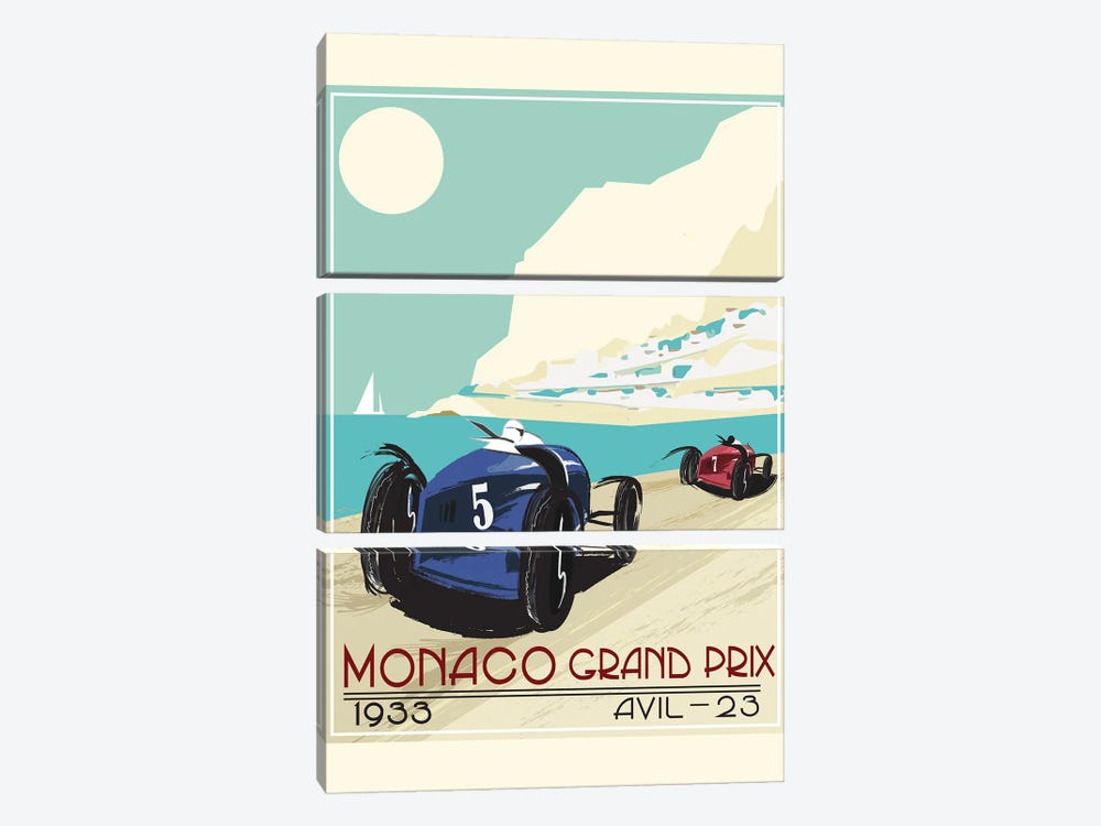 Monaco Grad Prix 1933 by Fly Graphics 3-piece Canvas Art