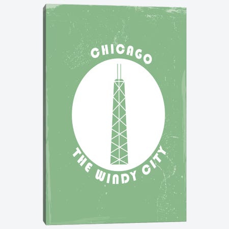 Chicago, Circle Canvas Print #FLY5} by Fly Graphics Canvas Artwork