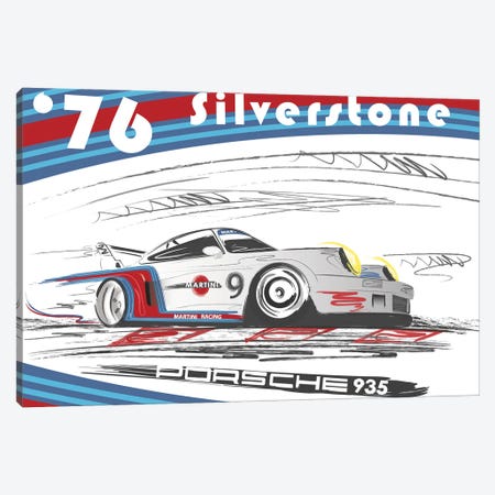 Porsche 911 1974 Silverstone Canvas Print #FLY60} by Fly Graphics Canvas Wall Art