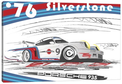 Porsche 911 1974 Silverstone Canvas Art Print - Auto Racing