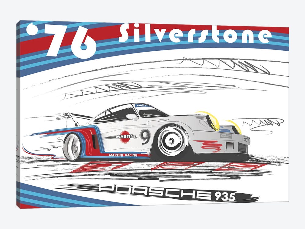 Porsche 911 1974 Silverstone 1-piece Canvas Wall Art