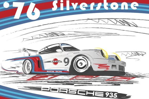 Vintage & Retro Bedroom: Porsche 911 1974 Silverstone by Fly Graphics