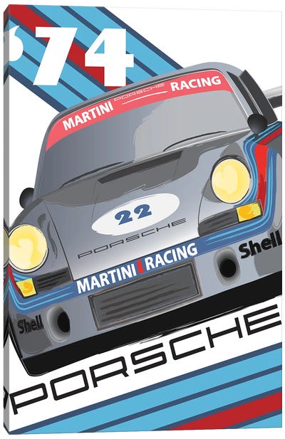 911 Porsche 1974 24 Hr Le Mans Canvas Art Print - Automobile Art