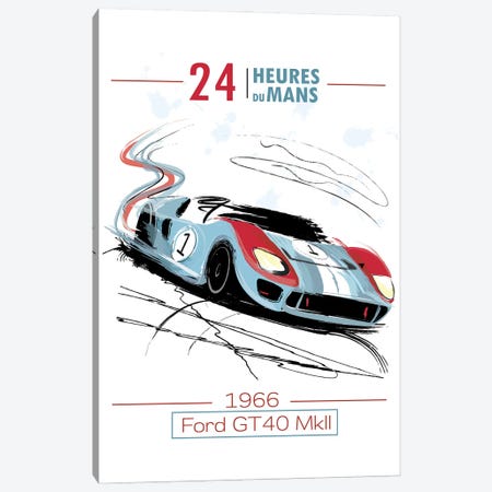 Ford Vs. Ferrari 24Hr Le Mans Canvas Print #FLY62} by Fly Graphics Canvas Wall Art