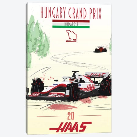 Haas F1 Poster Canvas Print #FLY63} by Fly Graphics Canvas Art