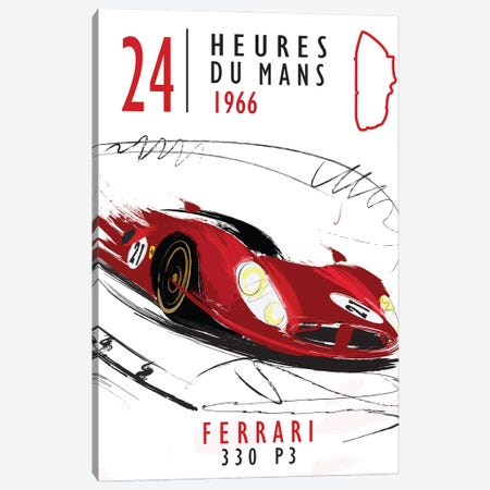 Ferrari Vs Ford Canvas Print #FLY64} by Fly Graphics Art Print