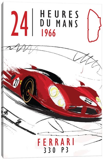 Ferrari Vs Ford Canvas Art Print - Fly Graphics