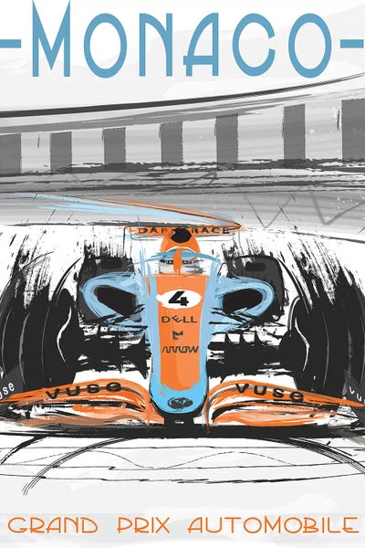 Kids Sports Art: Mclaren Monaco F1 Poster by Fly Graphics