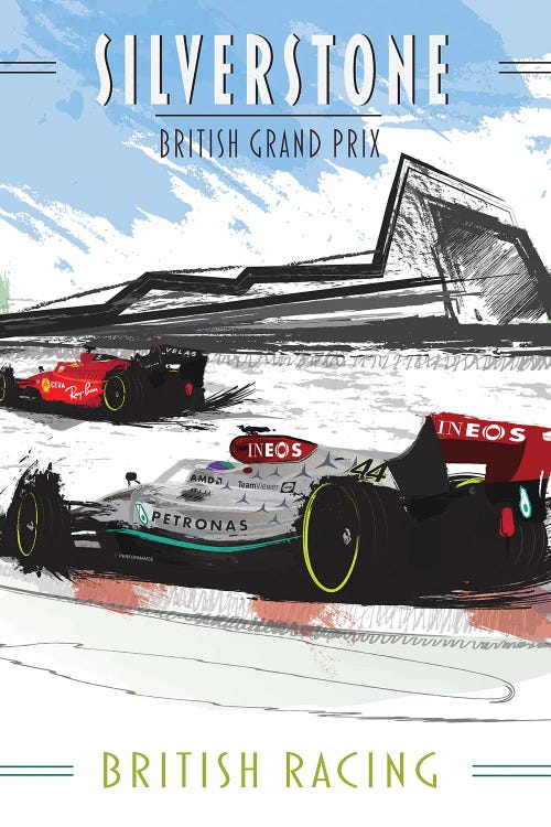 Sebastian Vettel, Silverstone, F1 Poster