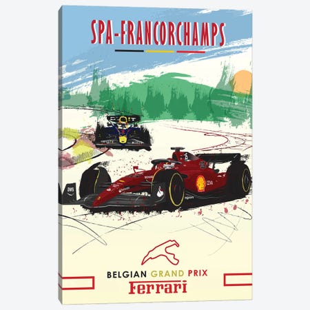 Ferrari, Charles Leclerc, F1 Poster Canvas Print #FLY70} by Fly Graphics Canvas Art Print