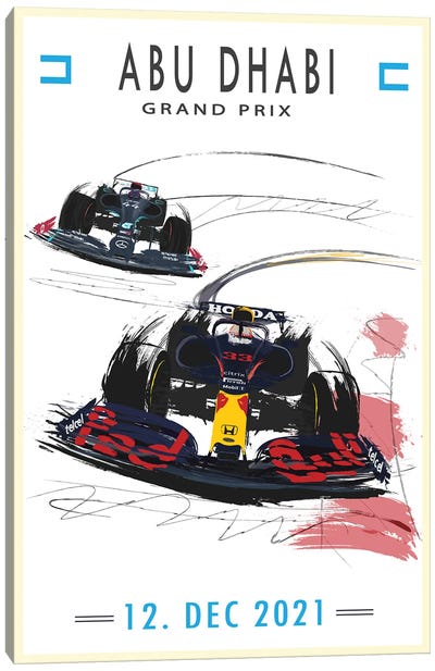 Max Verstappen, Abu Dhabi, F1 Poster Canvas Art Print - Abu Dhabi