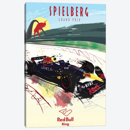 Max Verstappen, Red Bull Track, F1 Poster Canvas Print #FLY73} by Fly Graphics Art Print
