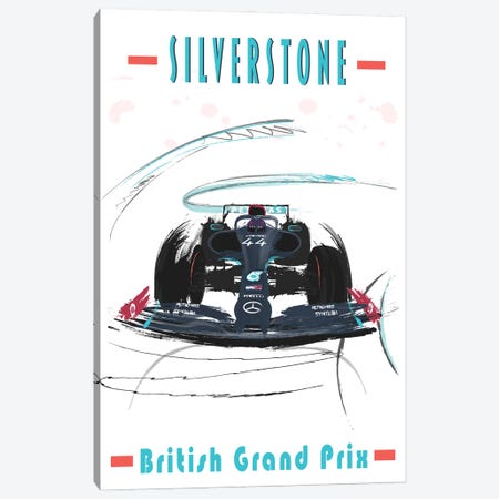 Lewis Hamilton, Silverton, F1 Poster Canvas Print #FLY74} by Fly Graphics Canvas Wall Art