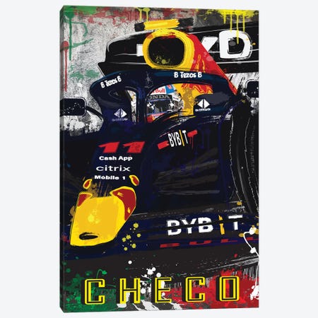 Red Bull Sergio Perez 11 F1 Poster Canvas Print #FLY76} by Fly Graphics Canvas Art