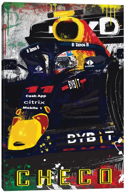 Red Bull Sergio Perez 11 F1 Poster Canvas Art Print - Sporty Dad