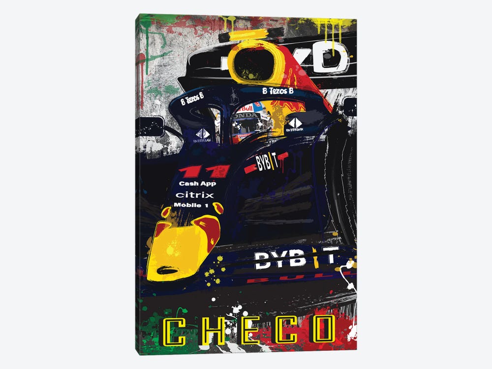 Red Bull Sergio Perez 11 F1 Poster by Fly Graphics 1-piece Art Print