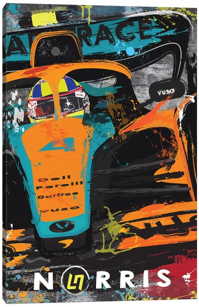 Lando Norris 4, McLaren F1 Poster Canvas Art Print - Lando Norris