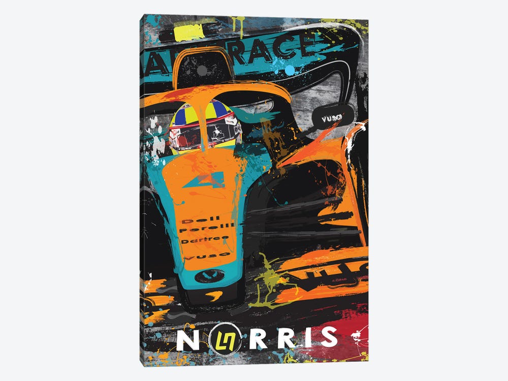Lando Norris 4, McLaren F1 Poster by Fly Graphics 1-piece Canvas Art