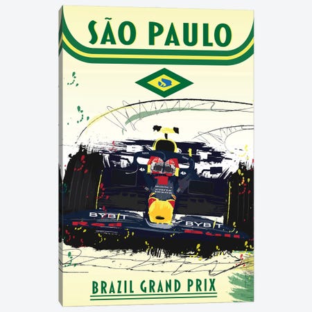 Max Verstappen, San Paulo Grand Prix, Brazil Grand Prix F1 Poster Canvas Print #FLY78} by Fly Graphics Art Print