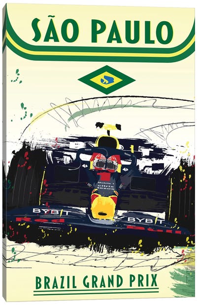 Max Verstappen, San Paulo Grand Prix, Brazil Grand Prix F1 Poster Canvas Art Print - Brazil Art