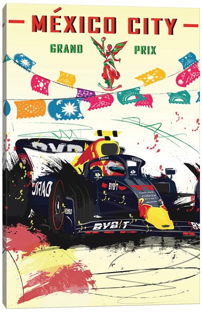 Sergio Perez, Checo, Mexico Grand Prix F1 Poster Canvas Art Print - Limited Edition Sports Art