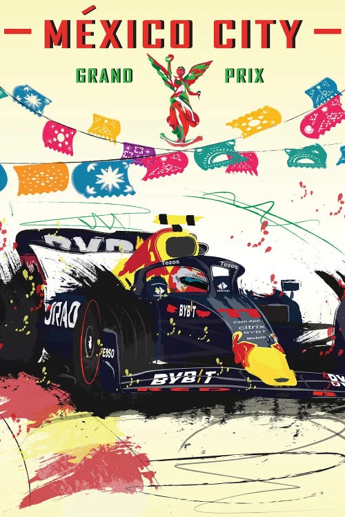 Sergio Perez, Checo, Mexico Grand Prix F1 Poster by Fly Graphics wall art