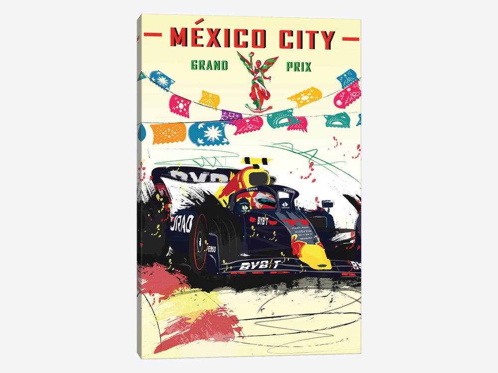 Sergio Perez, Checo, Mexico Grand Prix F1 Poster by Fly Graphics 1-piece Canvas Art