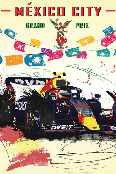 Kids Sports Art: Sergio Perez, Checo, Mexico Grand Prix F1 Poster by Fly Graphics