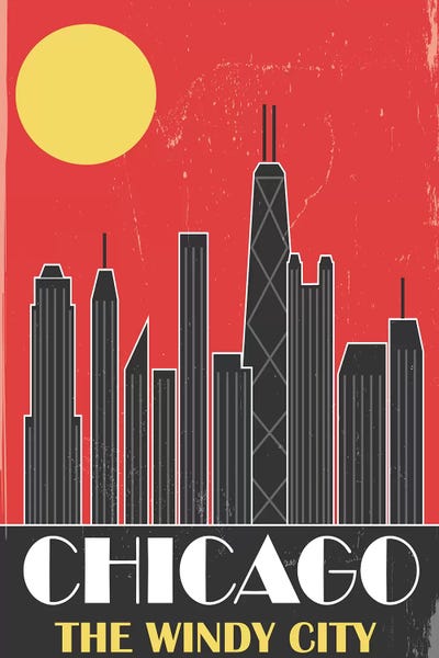Chicago Posters: Chicago, Red by Fly Graphics