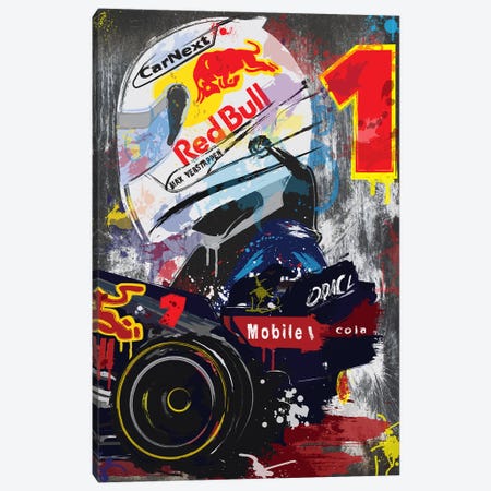 Max Verstappen, Red Bull Racing, Red Bull, F1 Poster Canvas Print #FLY80} by Fly Graphics Canvas Wall Art