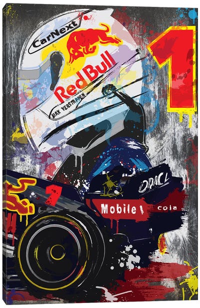 Max Verstappen, Red Bull Racing, Red Bull, F1 Poster Canvas Art Print - Max Verstappen