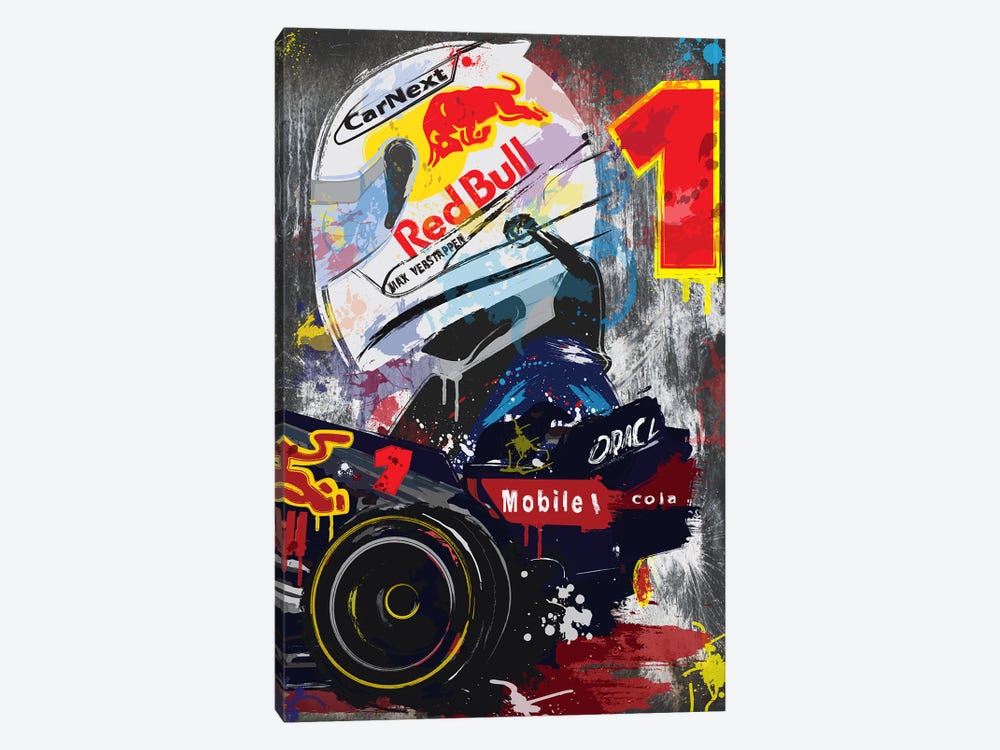 Max Verstappen, Red Bull Racing, Red Bull, F1 Poster by Fly Graphics 1-piece Canvas Wall Art