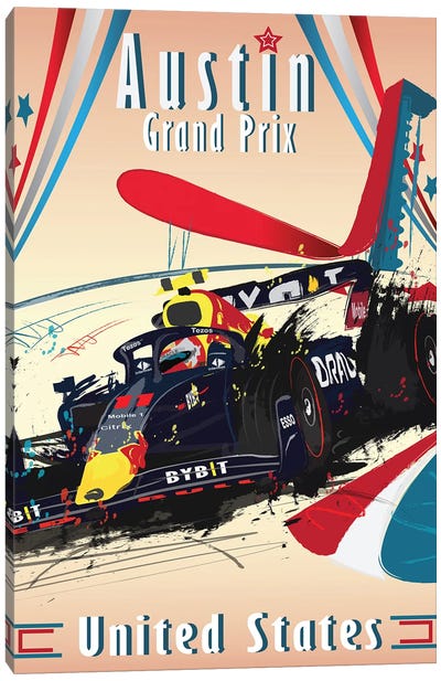 Checo Perez, Sergio Perez, Austin Grand Prix, United States Grand Prix F1 Poster Canvas Art Print - Limited Edition Sports Art