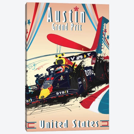 Checo Perez, Sergio Perez, Austin Grand Prix, United States Grand Prix F1 Poster Canvas Print #FLY81} by Fly Graphics Canvas Wall Art