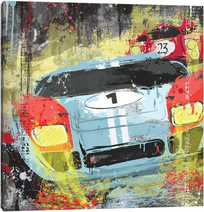 Ford Vs. Ferrari Canvas Art Print - Automobile Art