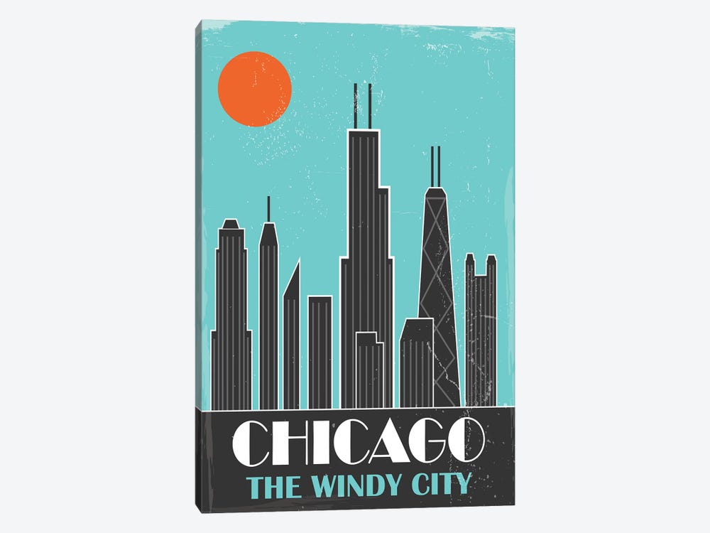 Chicago, Sky Blue by Fly Graphics 1-piece Canvas Wall Art